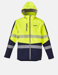 Unisex Streetworx 2 In 1 Stretch Softshell Jacket Yellow/Navy