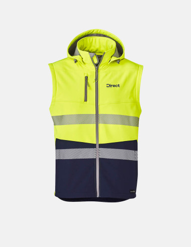 Unisex Streetworx 2 In 1 Stretch Softshell Jacket Yellow/Navy