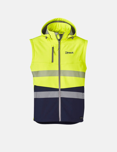Unisex Streetworx 2 In 1 Stretch Softshell Jacket Yellow/Navy