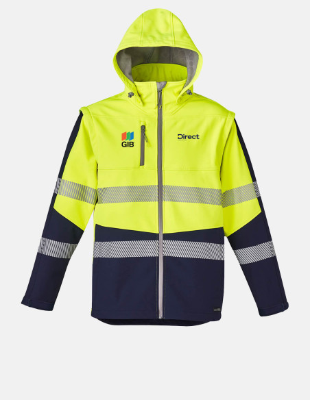 Mens Hi Vis 4 In 1 Waterproof Jacket Yellow/Navy